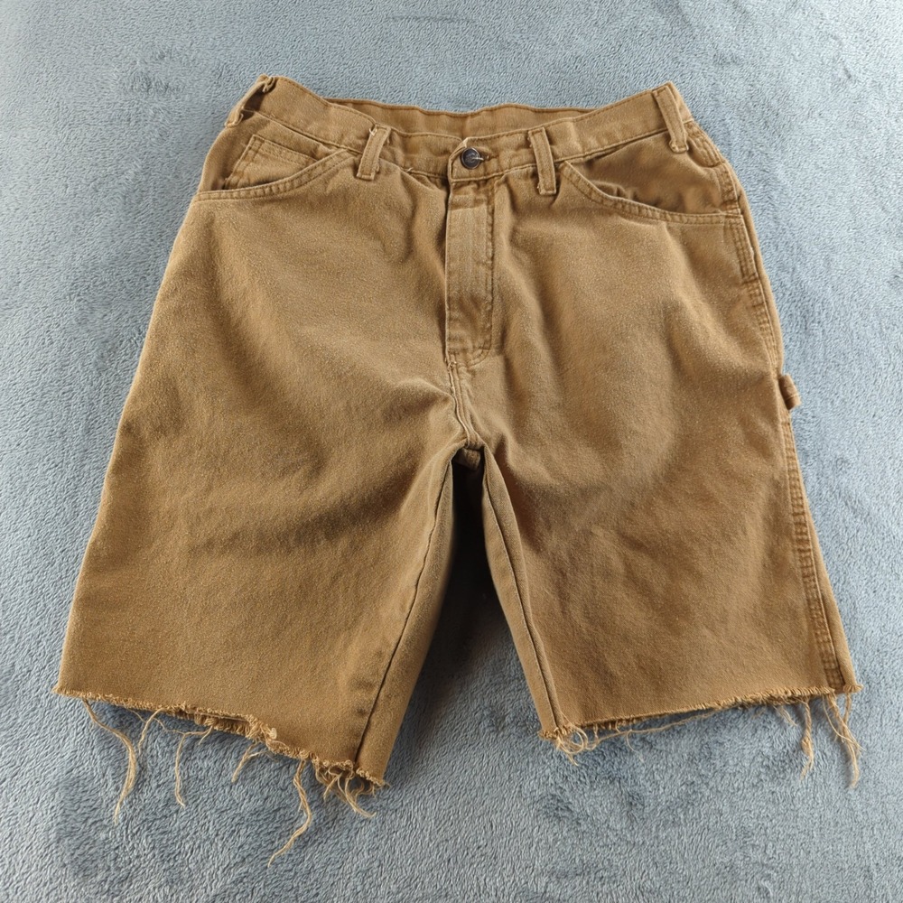 Dickies Carpenter Shorts Mens 32 (Fits 30) Brown Cut Off Work Faded Cotton Skate